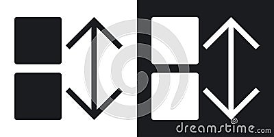 Apps sort icon set. arrange alphabet order vector symbol. alphabetical organize button pictogram in black filled and outlined Vector Illustration