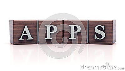 Apps text on wooden cubes Stock Photo