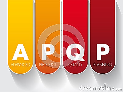 APQP Advanced Product Quality Planning - structured process aimed at ensuring customer satisfaction with new products or processes Stock Photo