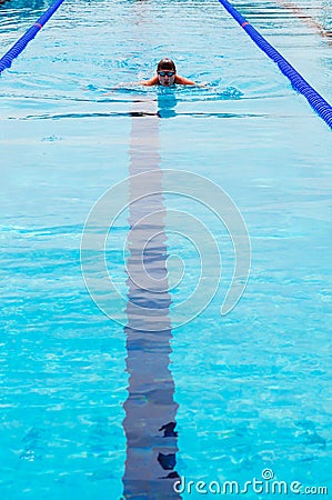 Male swimmer in Olympic standard swimming pool Editorial Stock Photo