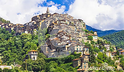 Apricale village in Liguria Stock Photo