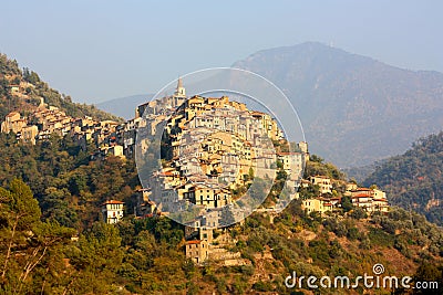 Apricale village in Liguria, Italy Stock Photo