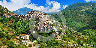 Apricale village .Liguria, Italy Stock Photo