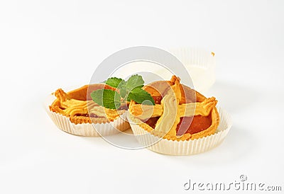 Apricot cakes with lattice Stock Photo