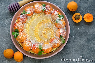 Apricot cheesecake. Stock Photo