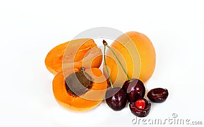 Apricot and cherry Stock Photo