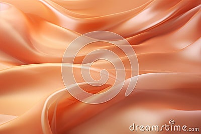 Apricot colour silk satin wave drapery abstract background Stock Photo