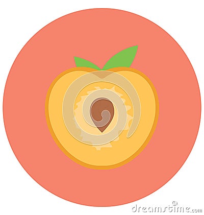 Apricot, food Isolated Color Vector Icon that can be easily modified or edit. Vector Illustration