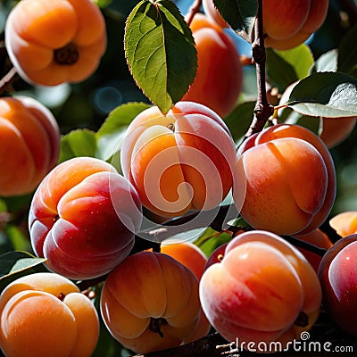 Apricot fresh raw organic fruit Stock Photo