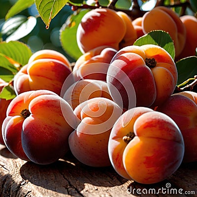 Apricot fresh raw organic fruit Stock Photo