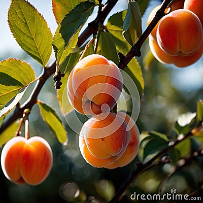 Apricot fresh raw organic fruit Stock Photo