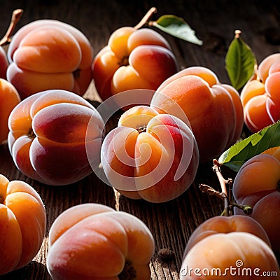 Apricot fresh raw organic fruit Stock Photo