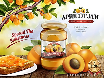 Apricot Jam ads Vector Illustration