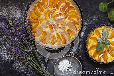 Apricot pie Stock Photo