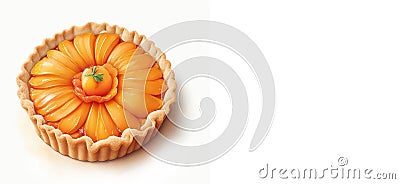 apricot pie on a white background, homemade cakes, top view, cooking and recipes, banner, place for text Stock Photo