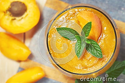 Apricot smoothie dessert Stock Photo