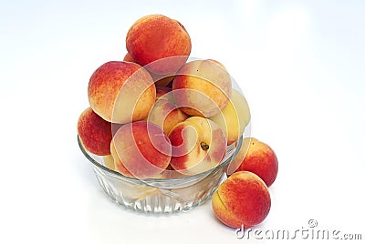 Apricots in glass bowl Stock Photo