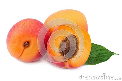 Apricots Isolated on White Stock Photo