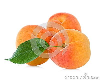 Apricots with leaf Stock Photo