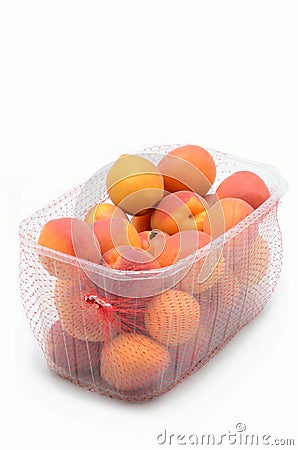 Apricots white background Stock Photo