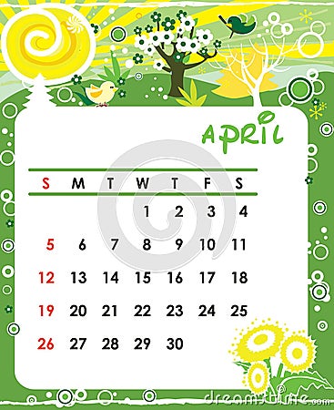 April Vector Illustration