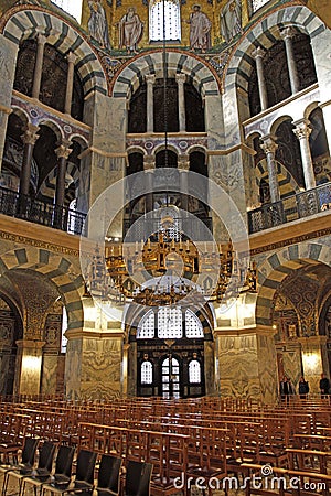 Interior of Palatine Chapel in the Imperial Cathedral Editorial Stock Photo