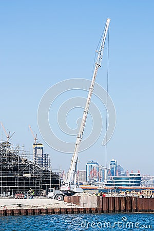 April 17, 2017, Baku, Azerbaijan. The Construction Of The Caspian Waterfront Mall Editorial Stock Photo