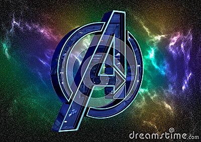 April 8, 2019, Brazil. Logo Avengers Endgame. Avengers Endgame is a film produced by Marvel Studios Editorial Stock Photo