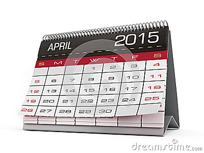 April 2015 calendar Stock Photo