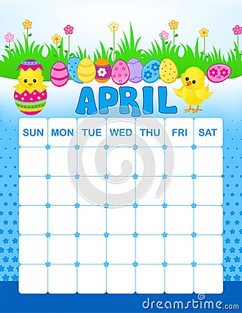 April calender Stock Photo