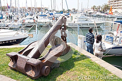 Giant anchor from an ancient cruiser Editorial Stock Photo