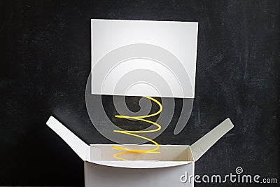 April Fool's Day Abstract box with surprise and joke Stock Photo