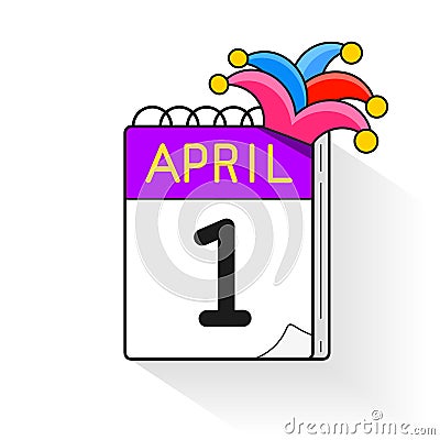 April Fool`s Day Is The First Of April Calendar. Jokes, Laughter, Fools. Illustration Vector Illustration