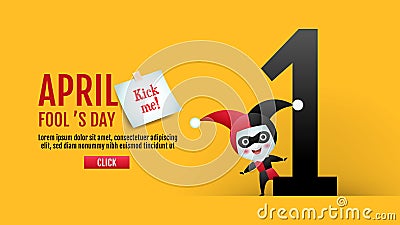 April fool`s day, Typography, Colorful, vector illustration. Vector Illustration