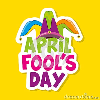 April fools day card Vector Illustration