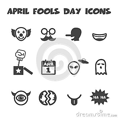 April fools day icons Vector Illustration