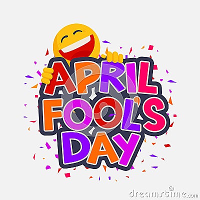 April Fools Day illustration with laughing smiley Vector Illustration