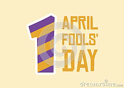 April Fools` Day with colorful number one vector Vector Illustration