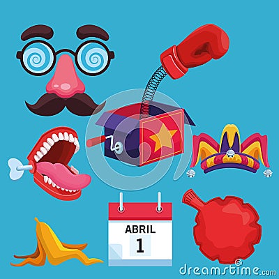 April fools jokes collection Vector Illustration