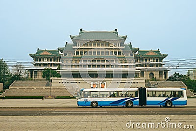 Grand Peoples Study House, the central library located on Kim Il sung Square Editorial Stock Photo