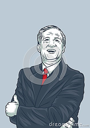 April, 17, 2020 Illustrative editorial of Mike Bloomberg. One of candidate president. Illustrating the 2020 US democratic party Vector Illustration
