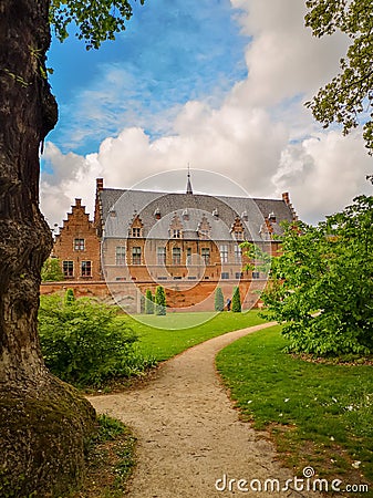 April 2019 - Mechelen, Belgium: The recently opened garden of the archiepiscopal palace in the city center Editorial Stock Photo