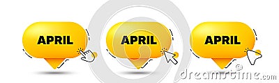 April month icon. Event schedule Apr date. Click here buttons. Vector Vector Illustration