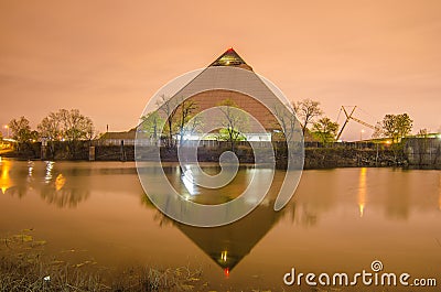 April 2015 - Panoramic view of the Pyramid Sports Arena in Memph Stock Photo