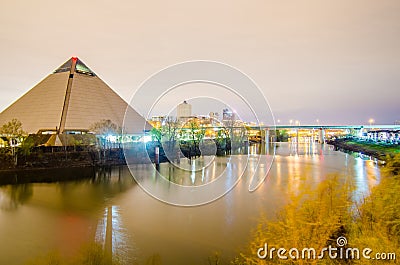 April 2015 - Panoramic view the Pyramid Sports Arena in Memph Stock Photo