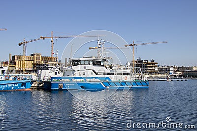 Port of Gdynia Poland. The port in Gdynia with a view of yachts. Editorial Stock Photo