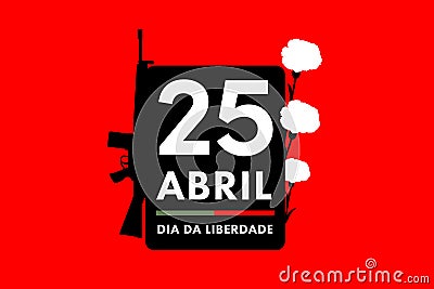 25 of April the Portugal freedom day illustration Cartoon Illustration