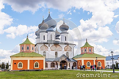 April 29, 2018, Russia, Tikhvin, Tikhvin Bogorodichny Assumption Monastery Editorial Stock Photo