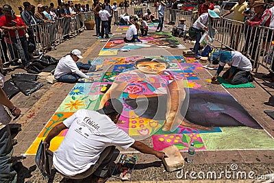 Street artists in San Cristobal de las Casas Mexico Editorial Stock Photo