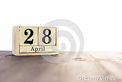 April 28th, fourth month of the clendar - copy space for text next to April symbol Stock Photo